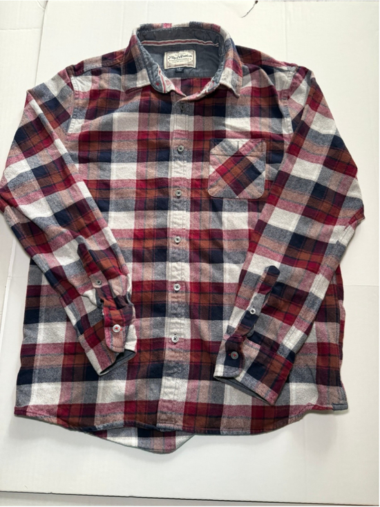 Flag & Anthem Other - Flag & Anthem red, navy, and off-white plaid flannel sz L #fall #comfy